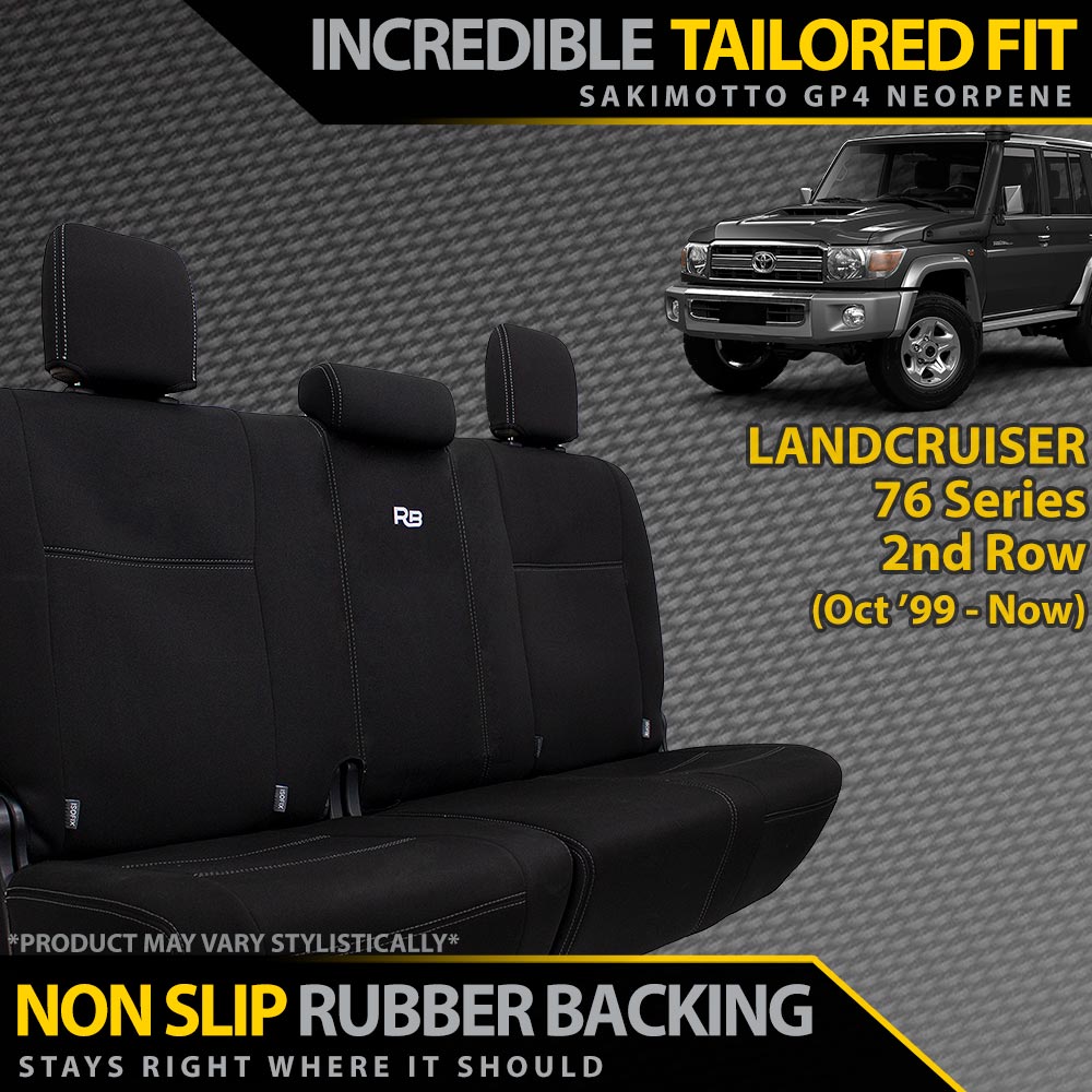 Razorback 4x4 - Landcruiser 76 Series Neoprene Rear Row Seat Covers (Available) - 4X4OC™ | 4x4 Offroad Centre