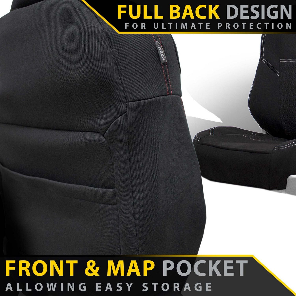 Razorback 4x4 - Landcruiser 78 Series Bucket & 3/4 Bench Premium Neoprene 2x Front Seat Covers (Made to Order) - 4X4OC™ | 4x4 Offroad Centre