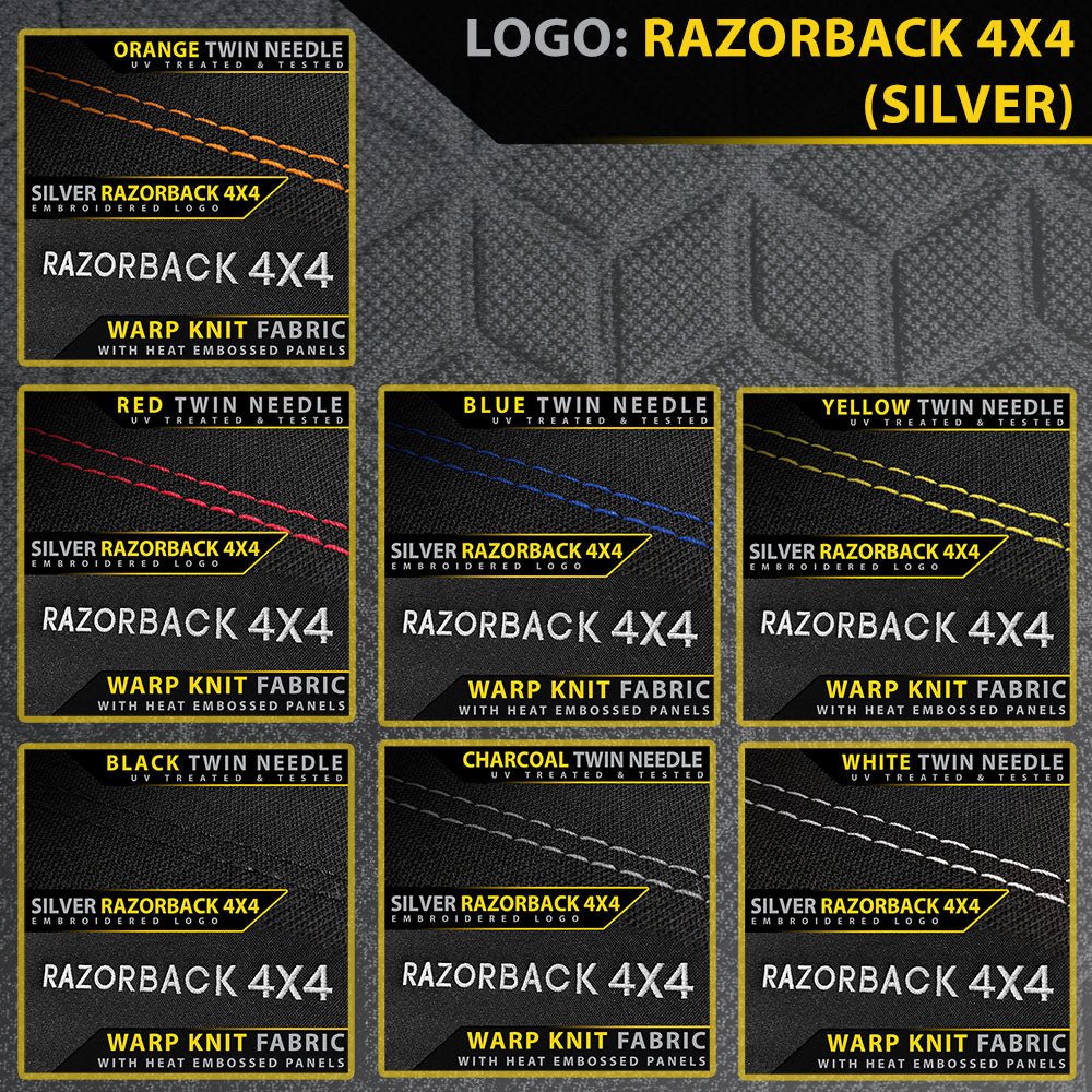 Razorback 4x4 - Landcruiser 78 Series Bucket & 3/4 Bench Premium Neoprene 2x Front Seat Covers (Made to Order) - 4X4OC™ | 4x4 Offroad Centre