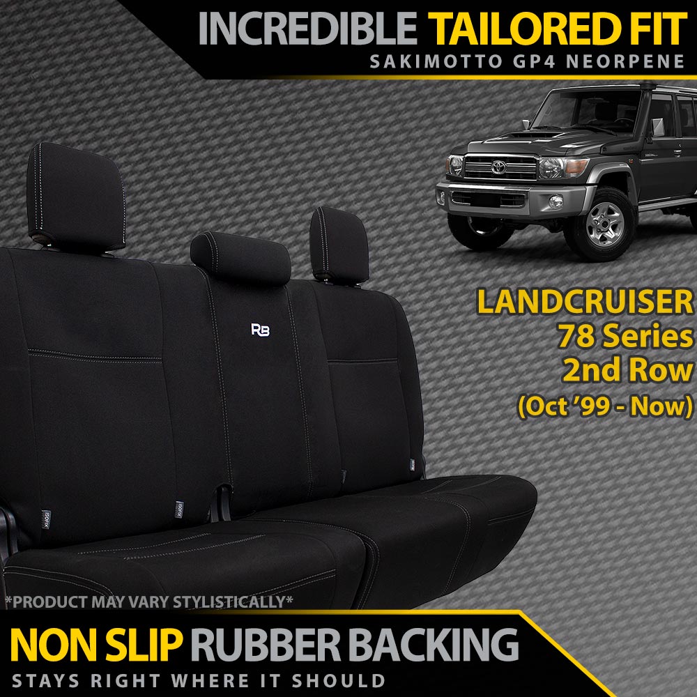 Razorback 4x4 - Landcruiser 78 Series Neoprene Rear Row Seat Covers (Made to Order) - 4X4OC™ | 4x4 Offroad Centre