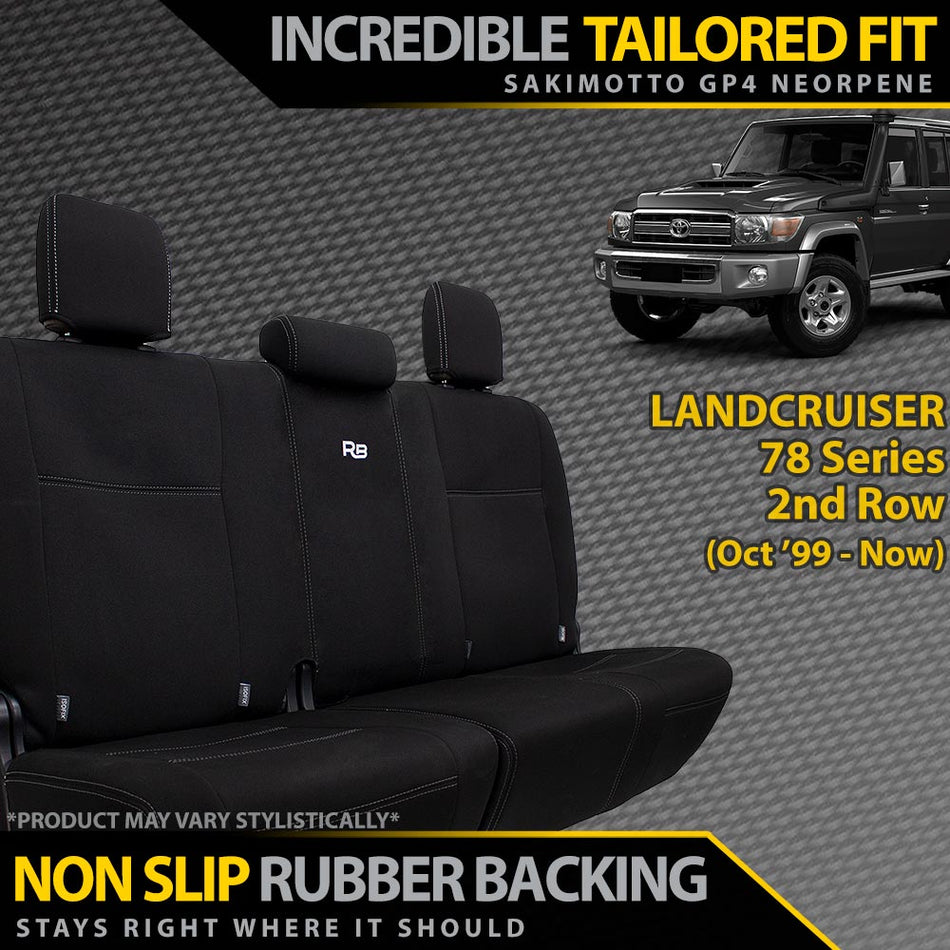 Razorback 4x4 - Landcruiser 78 Series Neoprene Rear Row Seat Covers (Made to Order) - 4X4OC™ | 4x4 Offroad Centre