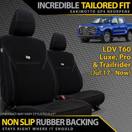 Razorback 4x4 - LDV T60 Neoprene 2x Front Row Seat Covers (In Stock) - 4X4OC™ | 4x4 Offroad Centre