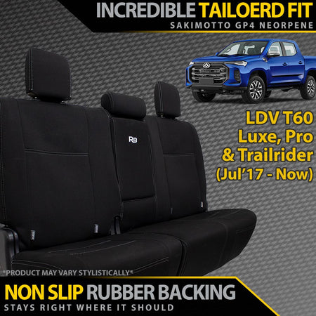 Razorback 4x4 - LDV T60 Neoprene Rear Row Seat Covers (In Stock) - 4X4OC™ | 4x4 Offroad Centre