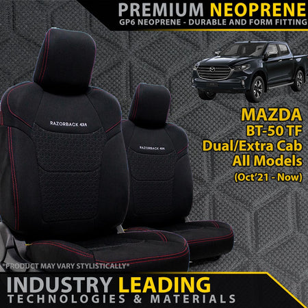 Razorback 4x4 - Mazda BT - 50 TF Premium Neoprene 2x Front Seat Covers (Available) - 4X4OC™ | 4x4 Offroad Centre