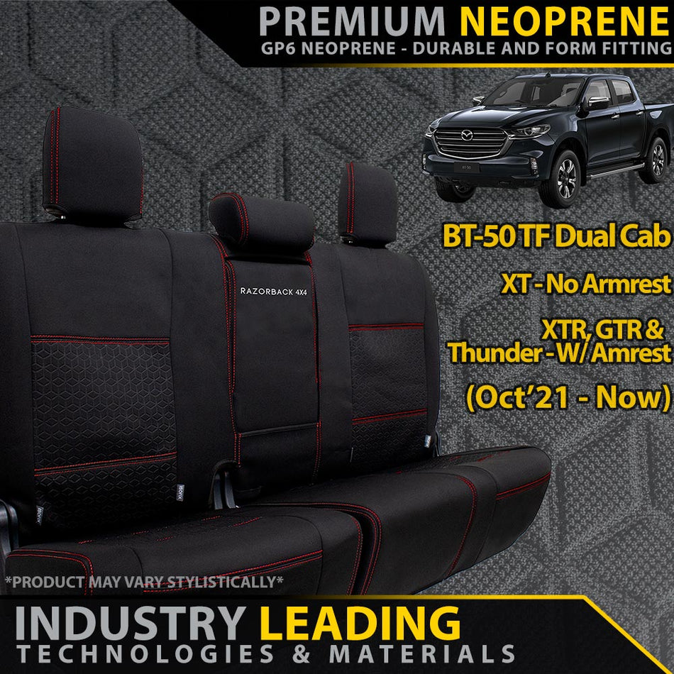 Razorback 4x4 - Mazda BT - 50 TF Premium Neoprene Rear Row Seat Covers (Available) - 4X4OC™ | 4x4 Offroad Centre