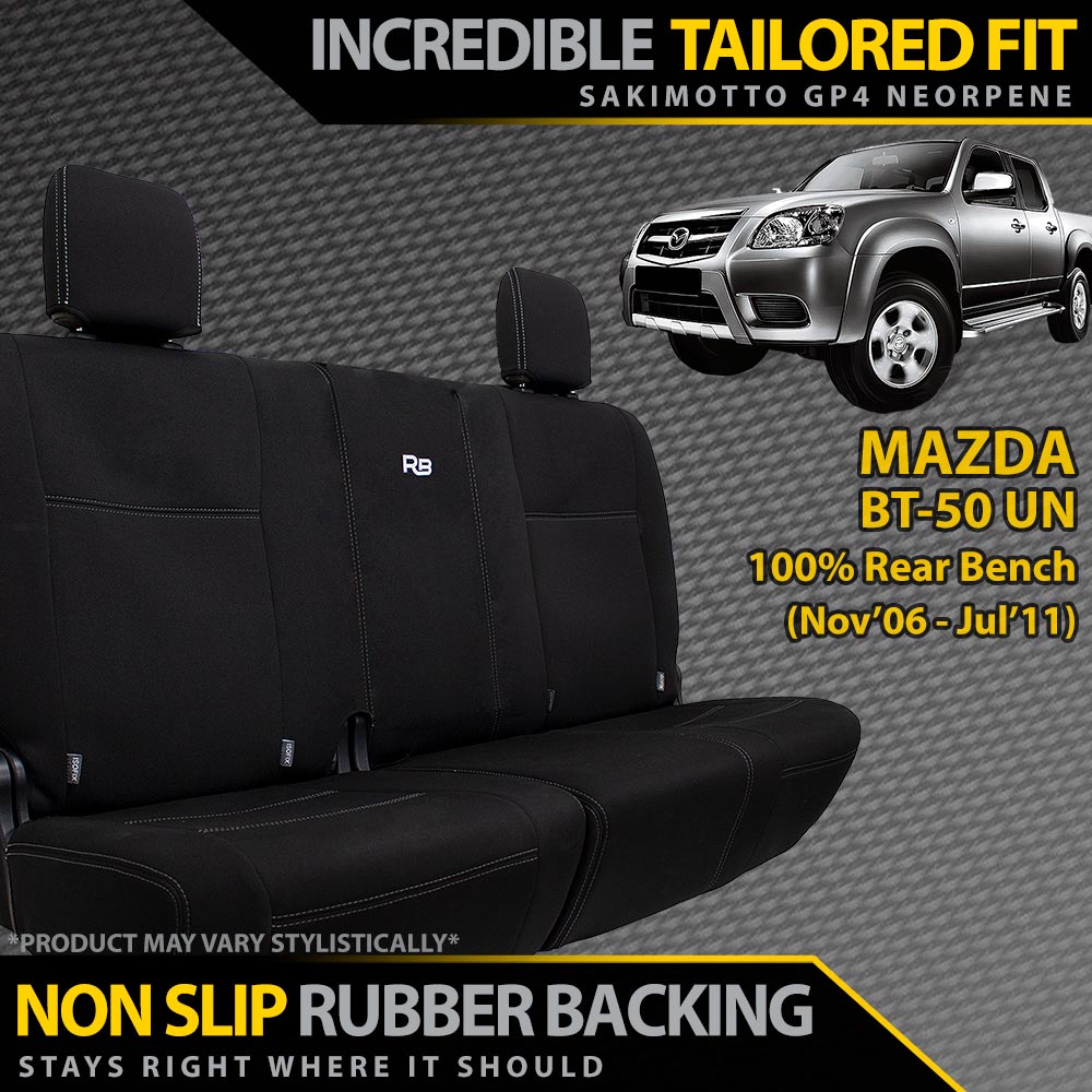 Razorback 4x4 - Mazda BT - 50 UN Neoprene 100% Rear Bench Covers (Made to Order) - 4X4OC™ | 4x4 Offroad Centre