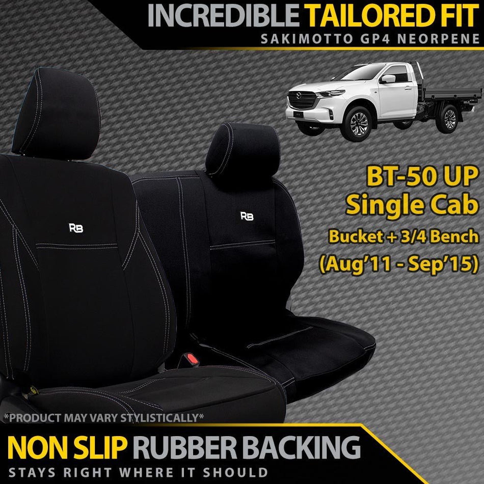 Razorback 4x4 - Mazda BT - 50 UP Neoprene Bucket & 3/4 Bench Seat Covers (Made to Order) - 4X4OC™ | 4x4 Offroad Centre