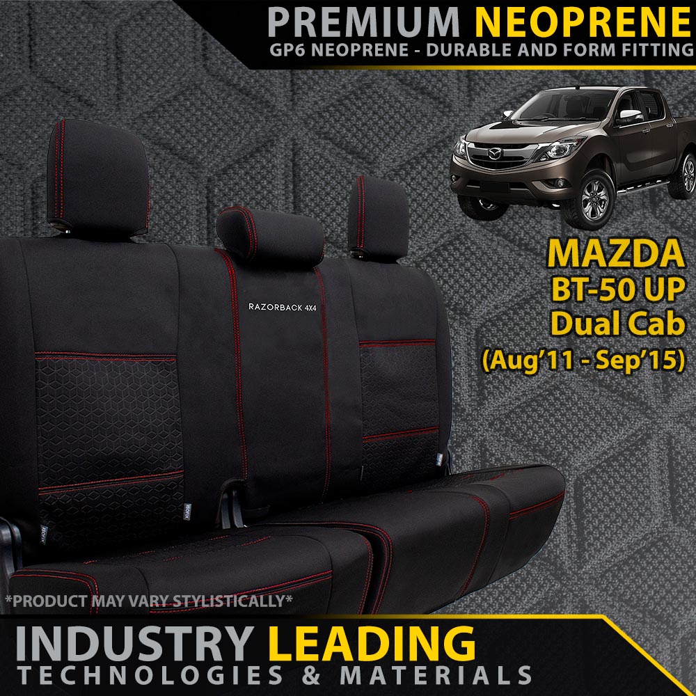 Razorback 4x4 - Mazda BT - 50 UP Premium Neoprene Rear Row Seat Covers (Made to Order) - 4X4OC™ | 4x4 Offroad Centre