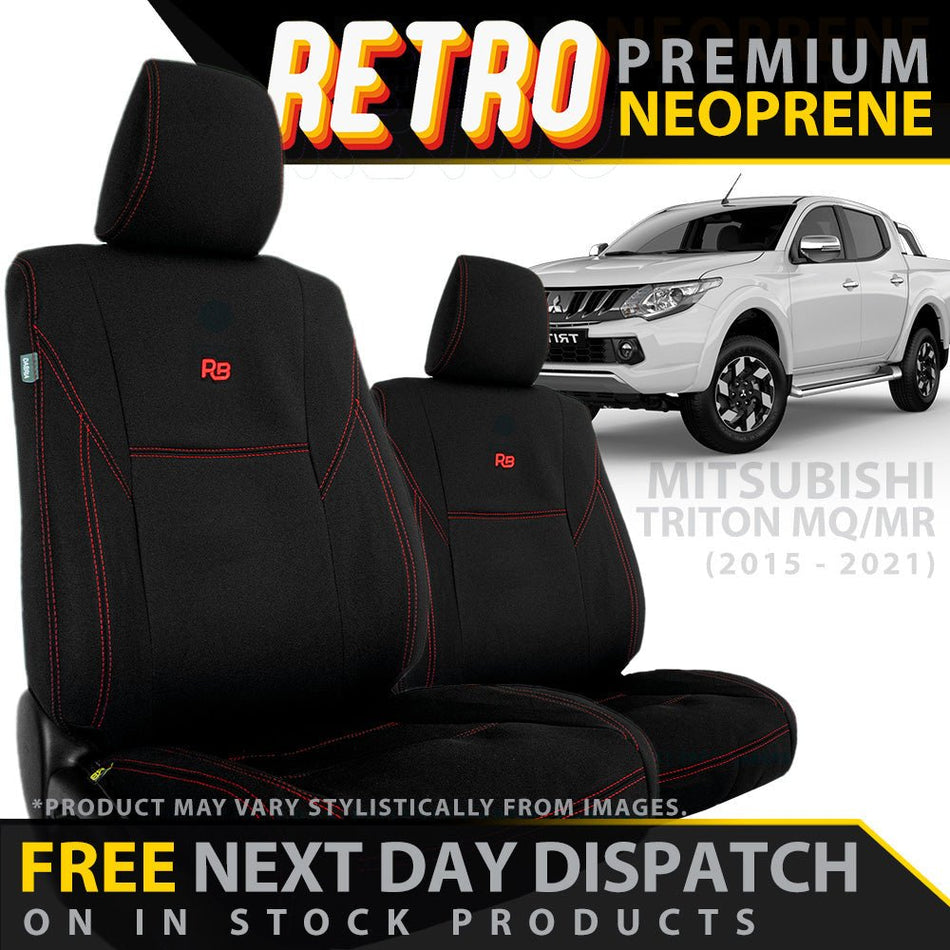 Razorback 4x4 - Mazda BT - 50 UR Retro Premium Neoprene 2x Front Seat Covers (In Stock) - 4X4OC™ | 4x4 Offroad Centre