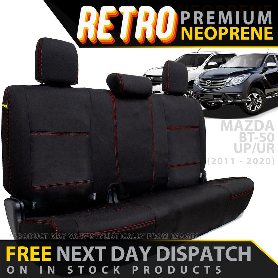 Razorback 4x4 - Mazda BT - 50 UR Retro Premium Neoprene Rear Row Seat Covers (In Stock) - 4X4OC™ | 4x4 Offroad Centre