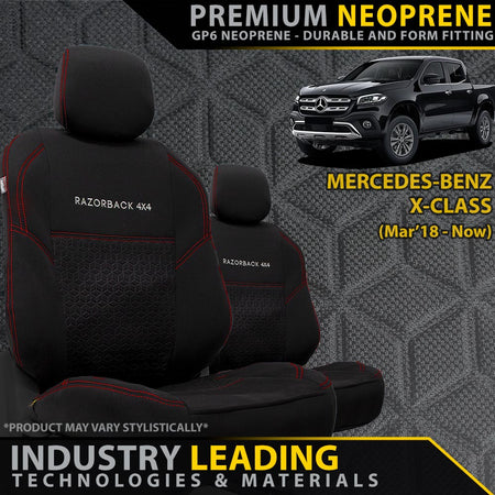 Razorback 4x4 - Mercedes - Benz X - Class Premium Neoprene 2x Front Seat Covers (Made to Order) - 4X4OC™ | 4x4 Offroad Centre