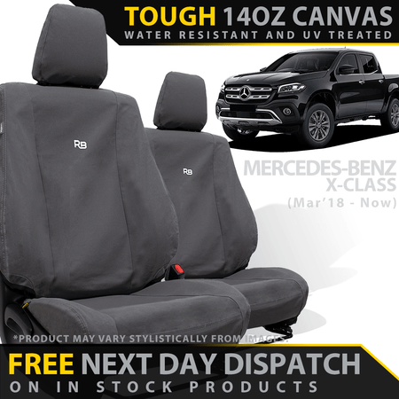 Razorback 4x4 - Mercedes - Benz X - Class Retro Canvas 2x Front Seat Covers (In Stock) - 4X4OC™ | 4x4 Offroad Centre