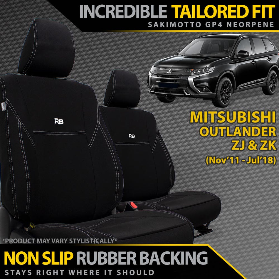 Razorback 4x4 - Mitsubishi Outlander ZJ & ZK Neoprene 2x Front Row Seat Covers (Made to Order) - 4X4OC™ | 4x4 Offroad Centre