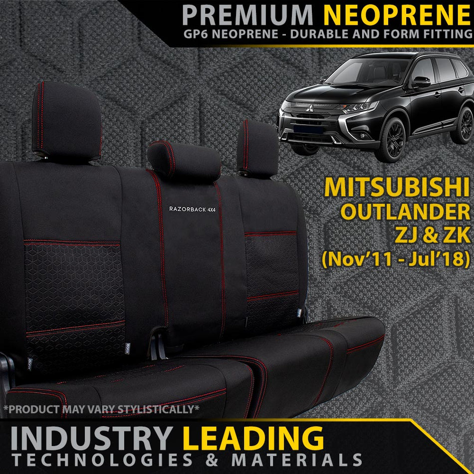 Razorback 4x4 - Mitsubishi Outlander ZJ & ZK Premium Neoprene Rear Row Covers (Made to Order) - 4X4OC™ | 4x4 Offroad Centre