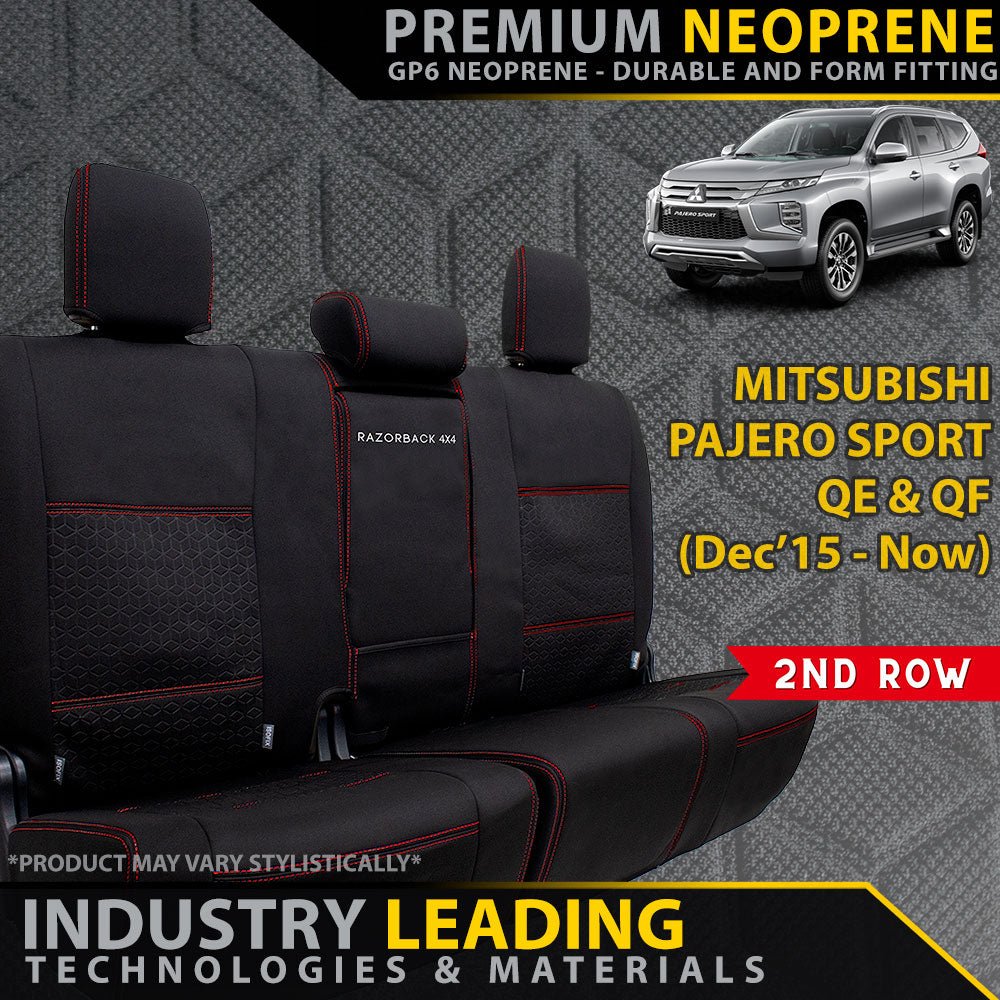 Razorback 4x4 - Mitsubishi Pajero Sport Premium Neoprene 2nd Row Seat Covers (Made to Order) - 4X4OC™ | 4x4 Offroad Centre