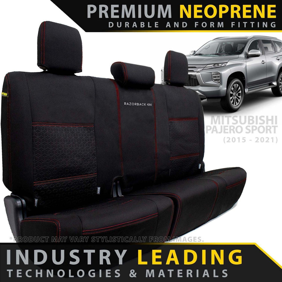 Razorback 4x4 - Mitsubishi Pajero Sport Premium Neoprene Rear Seat Covers (Made to Order) - 4X4OC™ | 4x4 Offroad Centre