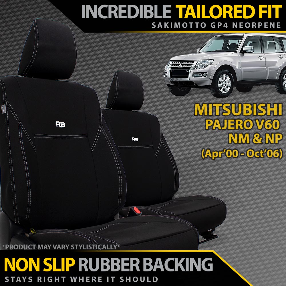 Razorback 4x4 - Mitsubishi Pajero V60 Neoprene 2x Front Seat Covers (In Stock) - 4X4OC™ | 4x4 Offroad Centre