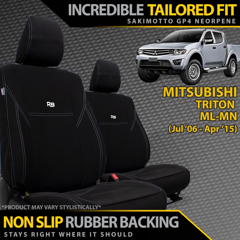 Razorback 4x4 - Mitsubishi Triton MN/ML Neoprene 2x Front Seat Covers (Made to Order) - 4X4OC™ | 4x4 Offroad Centre