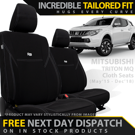 Razorback 4x4 - Mitsubishi Triton MQ Neoprene 2x Front Row Seat Covers W/O Pockets (In Stock) - 4X4OC™ | 4x4 Offroad Centre