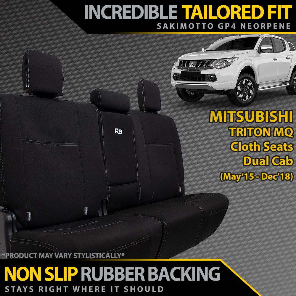 Razorback 4x4 - Mitsubishi Triton MQ Neoprene Rear Row Seat Covers (Available) - 4X4OC™ | 4x4 Offroad Centre