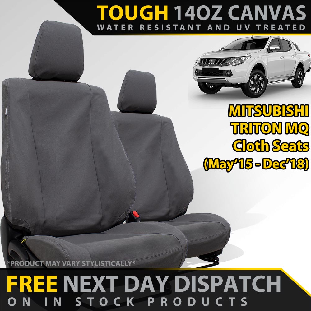 Razorback 4x4 - Mitsubishi Triton MQ Retro Canvas 2x Front Seat Covers (In Stock) - 4X4OC™ | 4x4 Offroad Centre