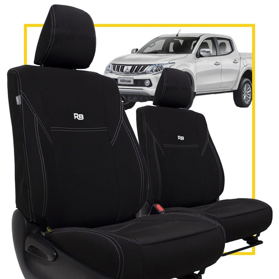 Razorback 4x4 - Mitsubishi Triton MQ/MR Neoprene 2x Front Seat Covers (No Logo) - 4X4OC™ | 4x4 Offroad Centre