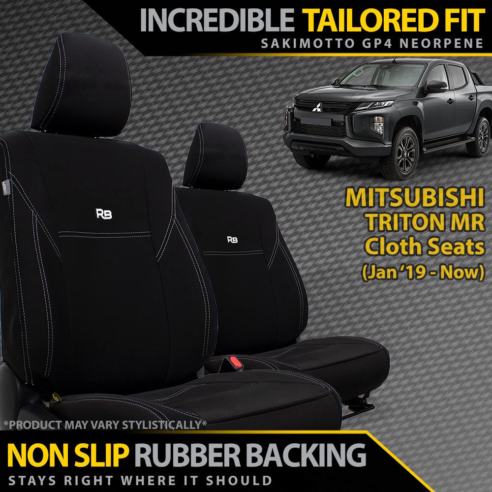 Razorback 4x4 - Mitsubishi Triton MR Neoprene 2x Front Row Seat Covers (Available) - 4X4OC™ | 4x4 Offroad Centre