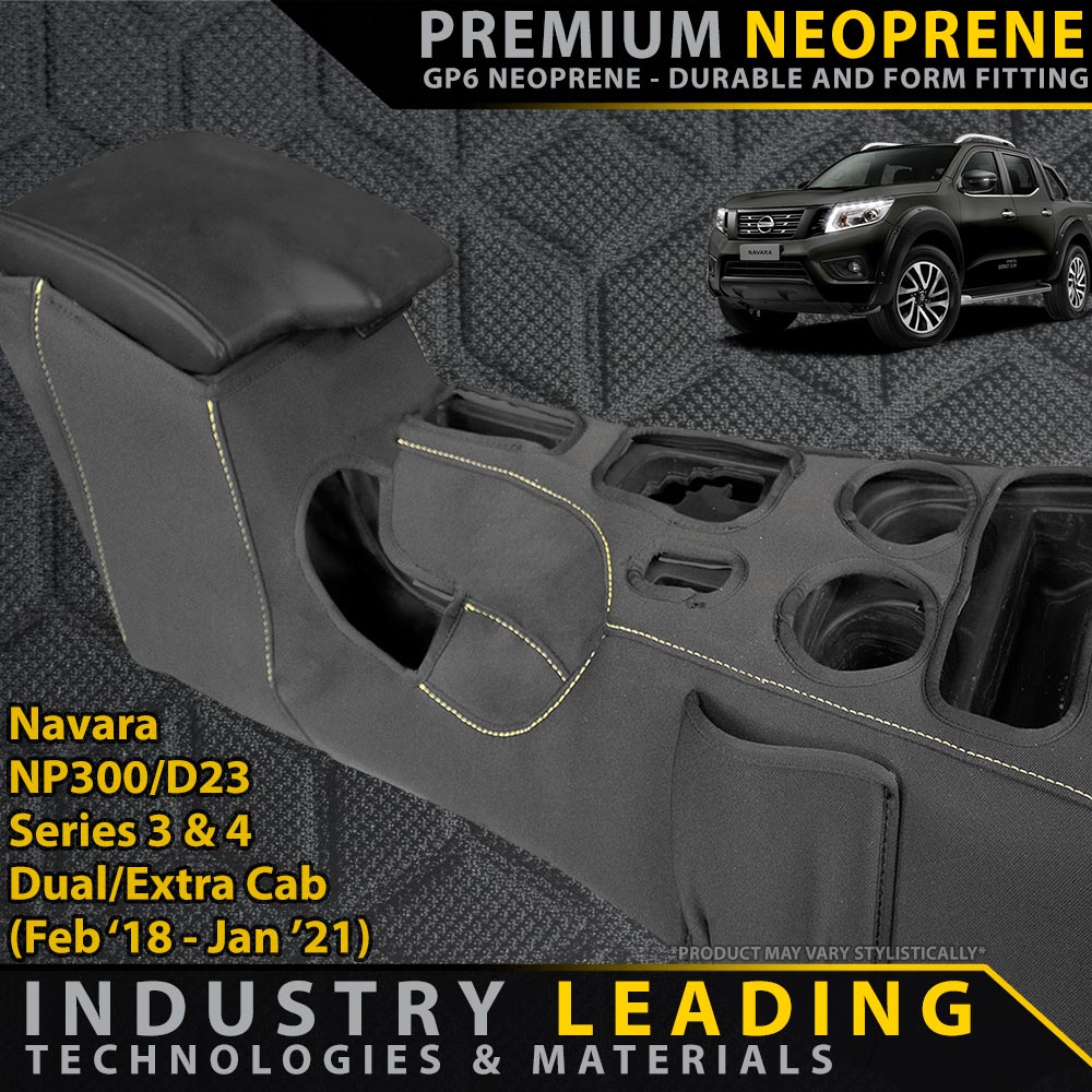 Razorback 4x4 - Navara NP300/D23 Series 3 & 4 Premium Neoprene Console Organiser (Made to Order) - 4X4OC™ | 4x4 Offroad Centre