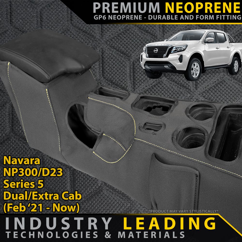 Razorback 4x4 - Navara NP300/D23 Series 5 Premium Neoprene Console Organiser (Made to Order) - 4X4OC™ | 4x4 Offroad Centre