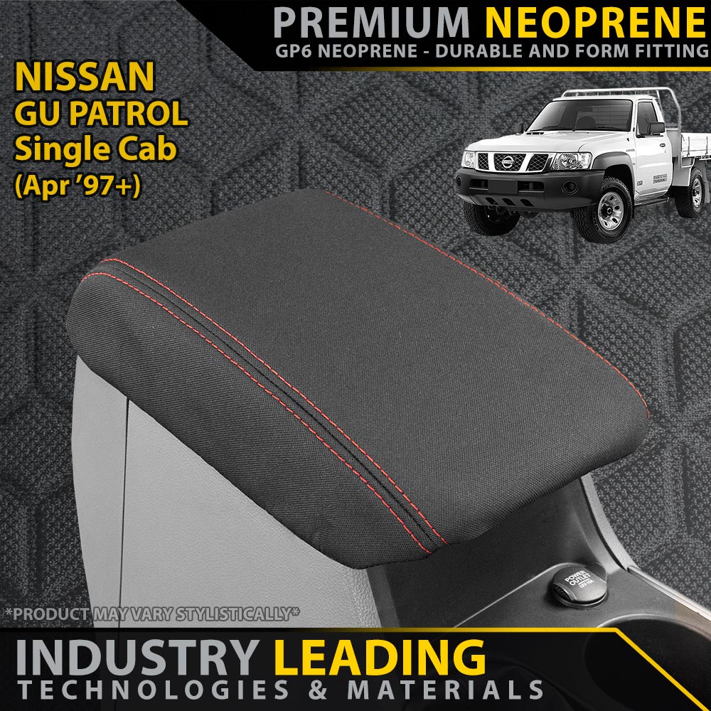 Razorback 4x4 - Nissan GU Single Cab Premium Neoprene Console Lid (Made to Order) - 4X4OC™ | 4x4 Offroad Centre