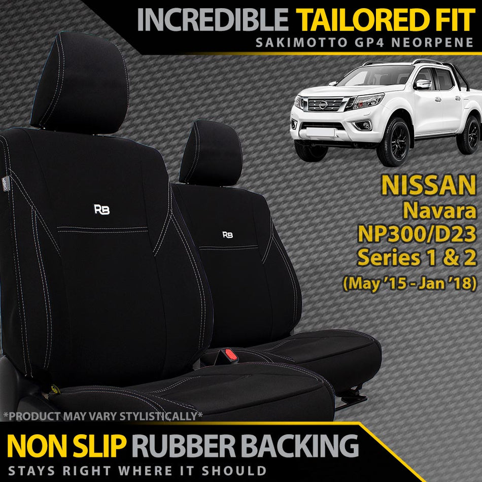 Razorback 4x4 - Nissan Navara NP300 Series 1 & 2 Neoprene 2x Front Seat Covers (Available) - 4X4OC™ | 4x4 Offroad Centre