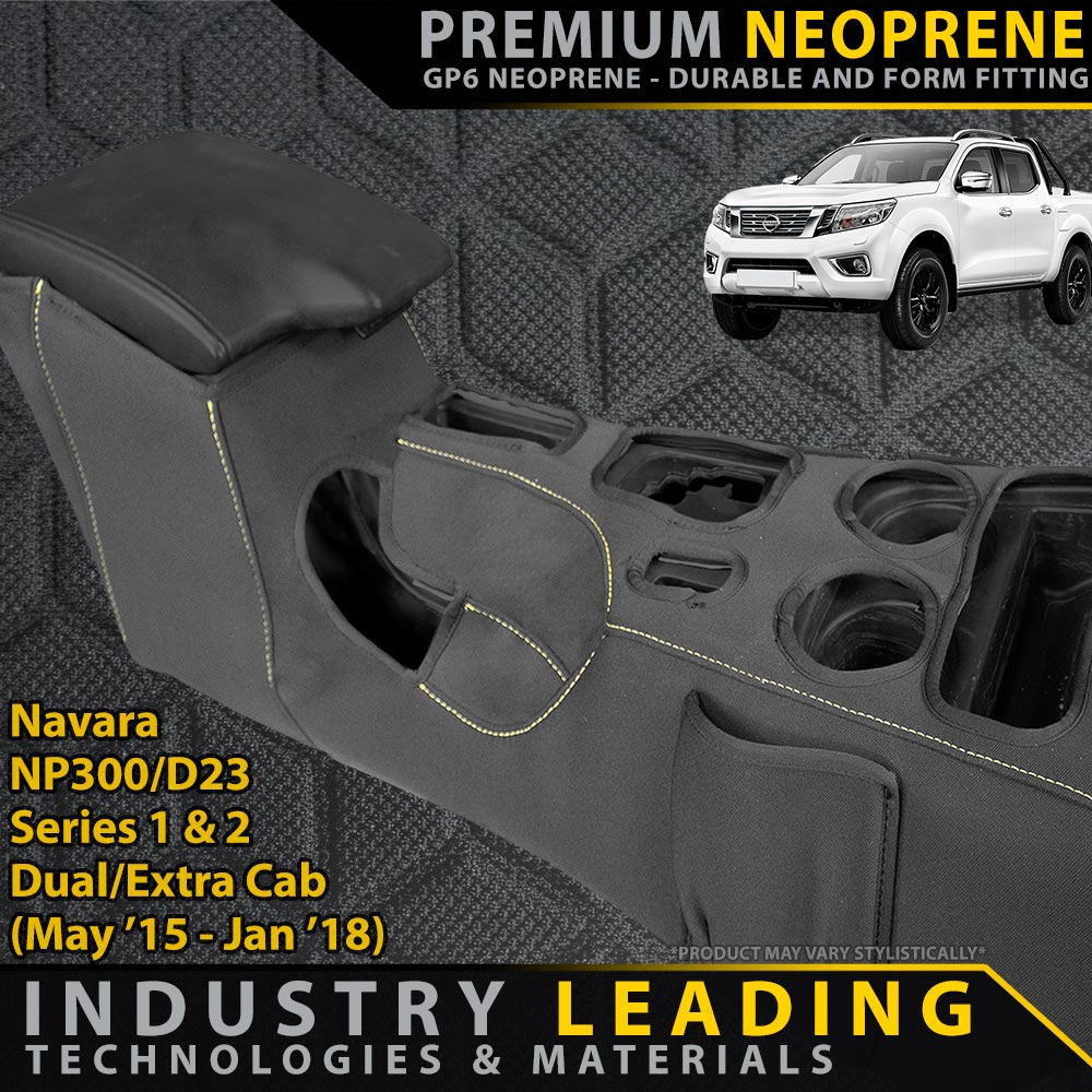 Razorback 4x4 - Nissan Navara NP300 Series 1 & 2 Premium Neoprene Console Organiser (Made to Order) - 4X4OC™ | 4x4 Offroad Centre