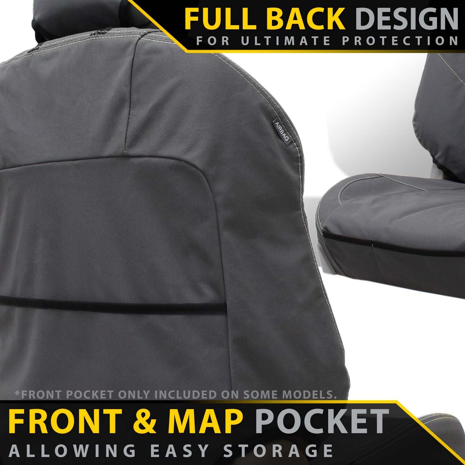 Razorback 4x4 - Nissan Navara NP300 Series 1 & 2 Retro Canvas 2x Front Seat Covers (In Stock) - 4X4OC™ | 4x4 Offroad Centre