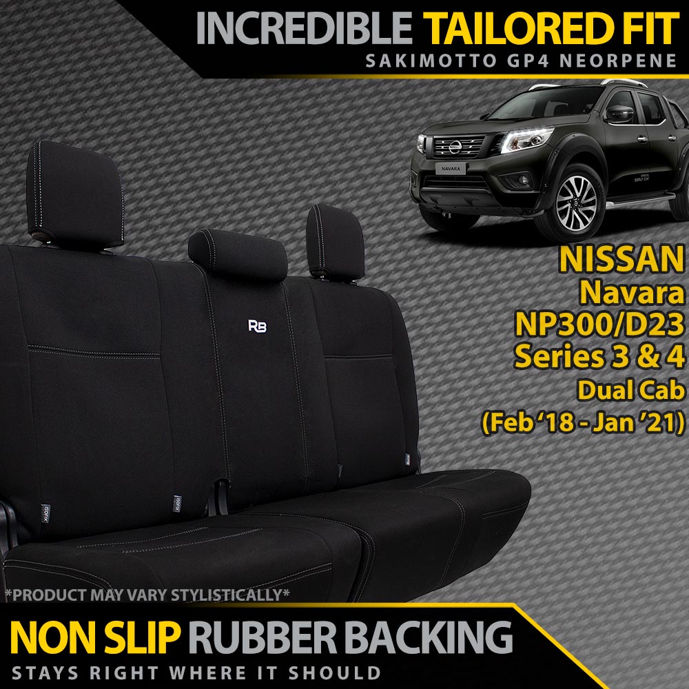 Razorback 4x4 - Nissan Navara NP300 Series 3 & 4 Neoprene Rear Row Seat Covers (Available) - 4X4OC™ | 4x4 Offroad Centre