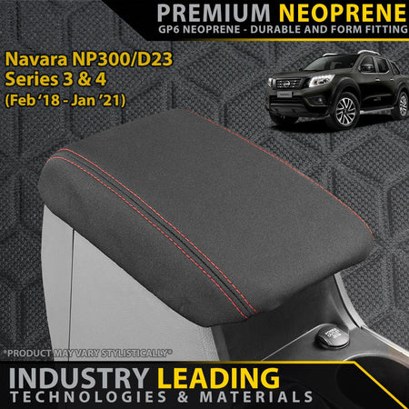 Razorback 4x4 - Nissan Navara NP300/D23 Series 3 & 4 Premium Neoprene Console Lid (Made to Order) - 4X4OC™ | 4x4 Offroad Centre