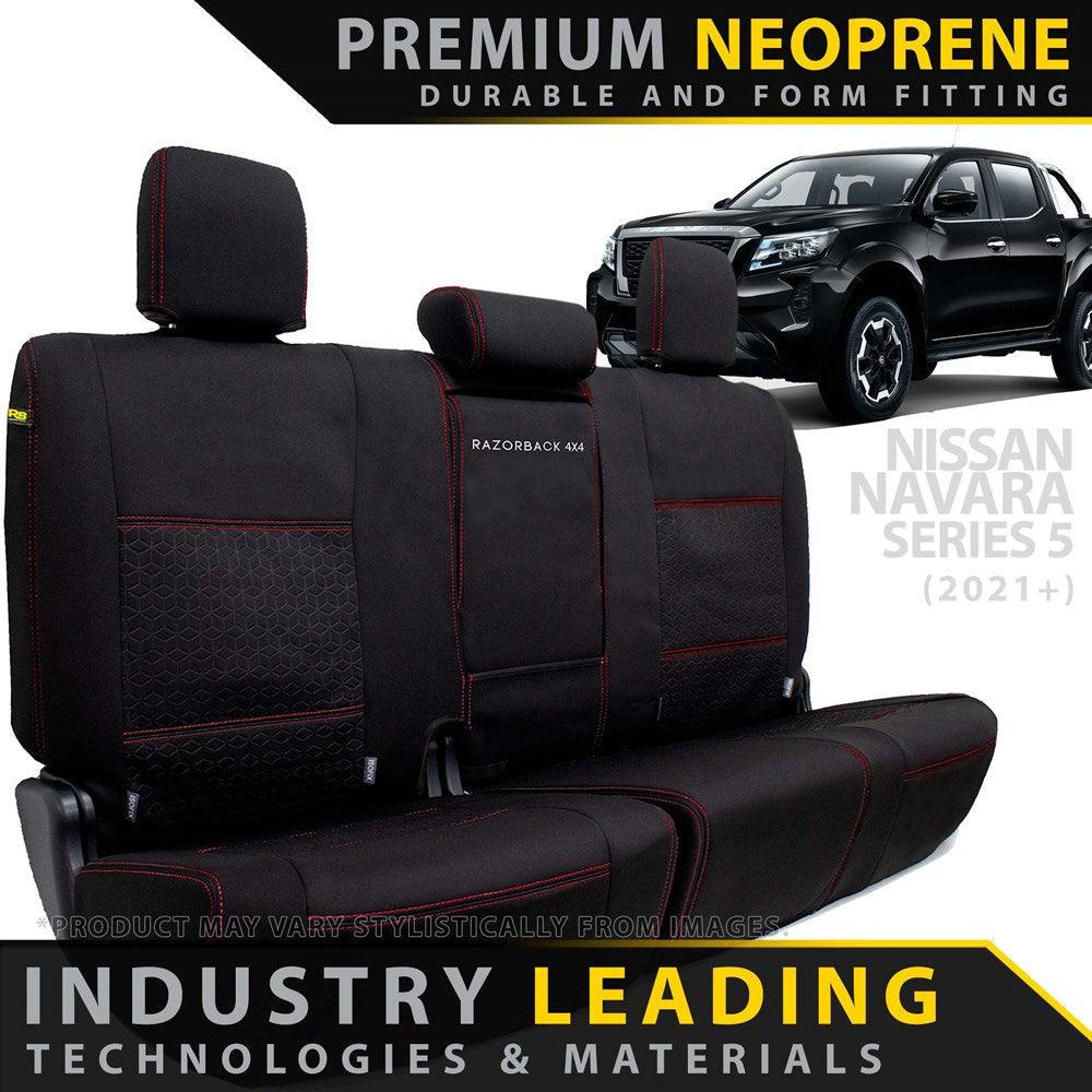 Razorback 4x4 - Nissan Navara Series 5 Premium Neoprene Rear Row Seat Covers (Made to Order) - 4X4OC™ | 4x4 Offroad Centre