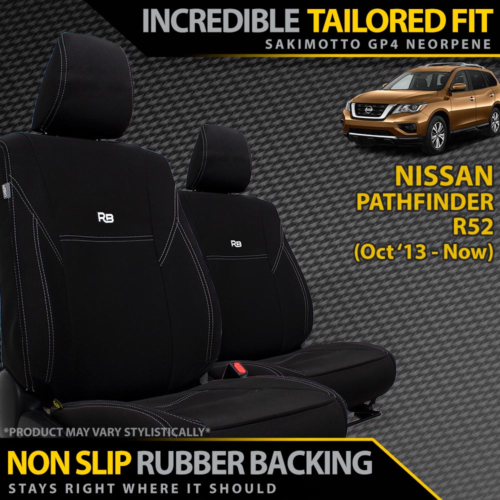 Razorback 4x4 - Nissan Pathfinder R52 Neoprene 2x Front Seat Covers (Made to Order) - 4X4OC™ | 4x4 Offroad Centre