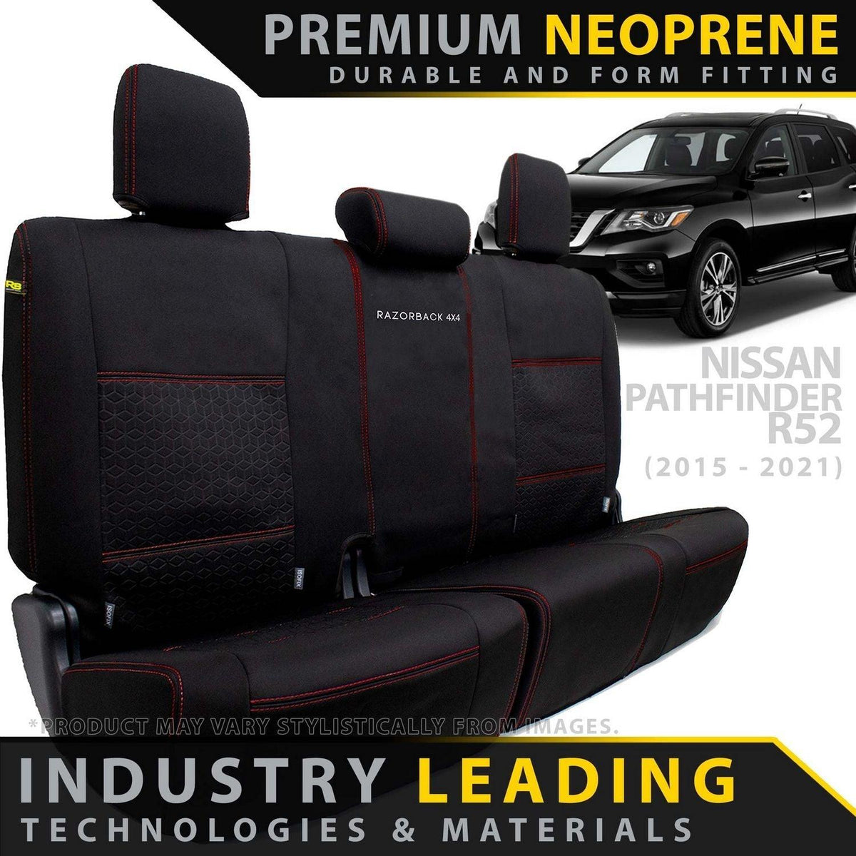 Razorback 4x4 - Nissan Pathfinder R52 Premium Neoprene Rear Row Seat Covers (Made to Order) - 4X4OC™ | 4x4 Offroad Centre