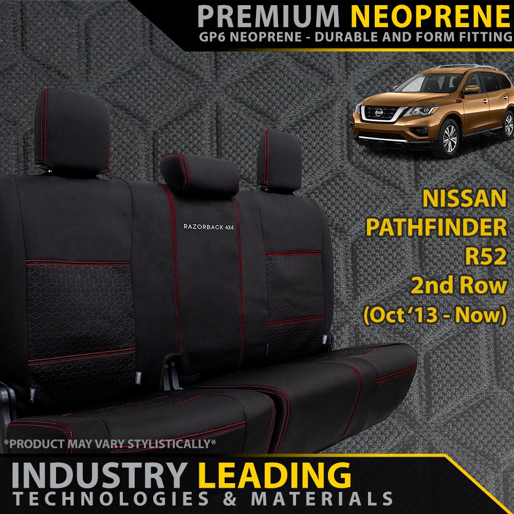 Razorback 4x4 - Nissan Pathfinder R52 Premium Neoprene Rear Row Seat Covers (Made to Order) - 4X4OC™ | 4x4 Offroad Centre