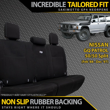 Razorback 4x4 - Nissan Patrol GQ Neoprene 50/50 Split Rear Seat Covers (Made to Order) - 4X4OC™ | 4x4 Offroad Centre