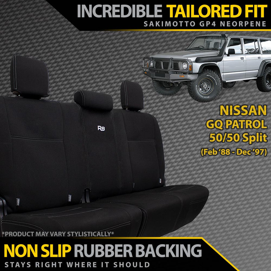 Razorback 4x4 - Nissan Patrol GQ Neoprene 50/50 Split Rear Seat Covers (Made to Order) - 4X4OC™ | 4x4 Offroad Centre