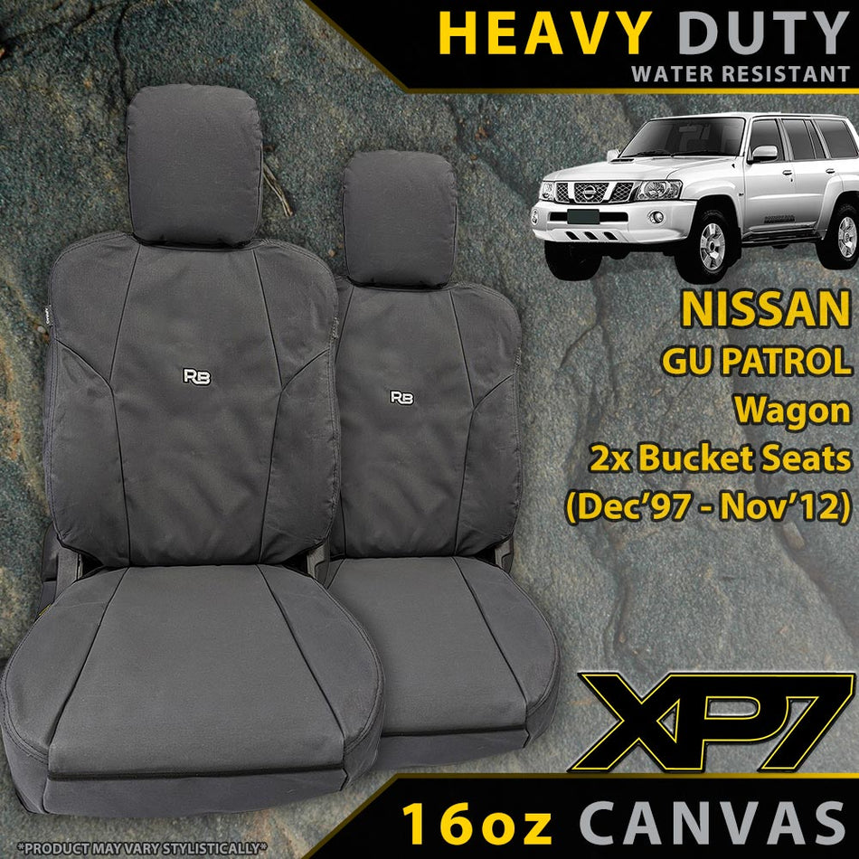 Razorback 4x4 - Nissan Patrol GU Wagon Heavy Duty XP7 Canvas 2x Front Seat Covers (Available) - 4X4OC™ | 4x4 Offroad Centre