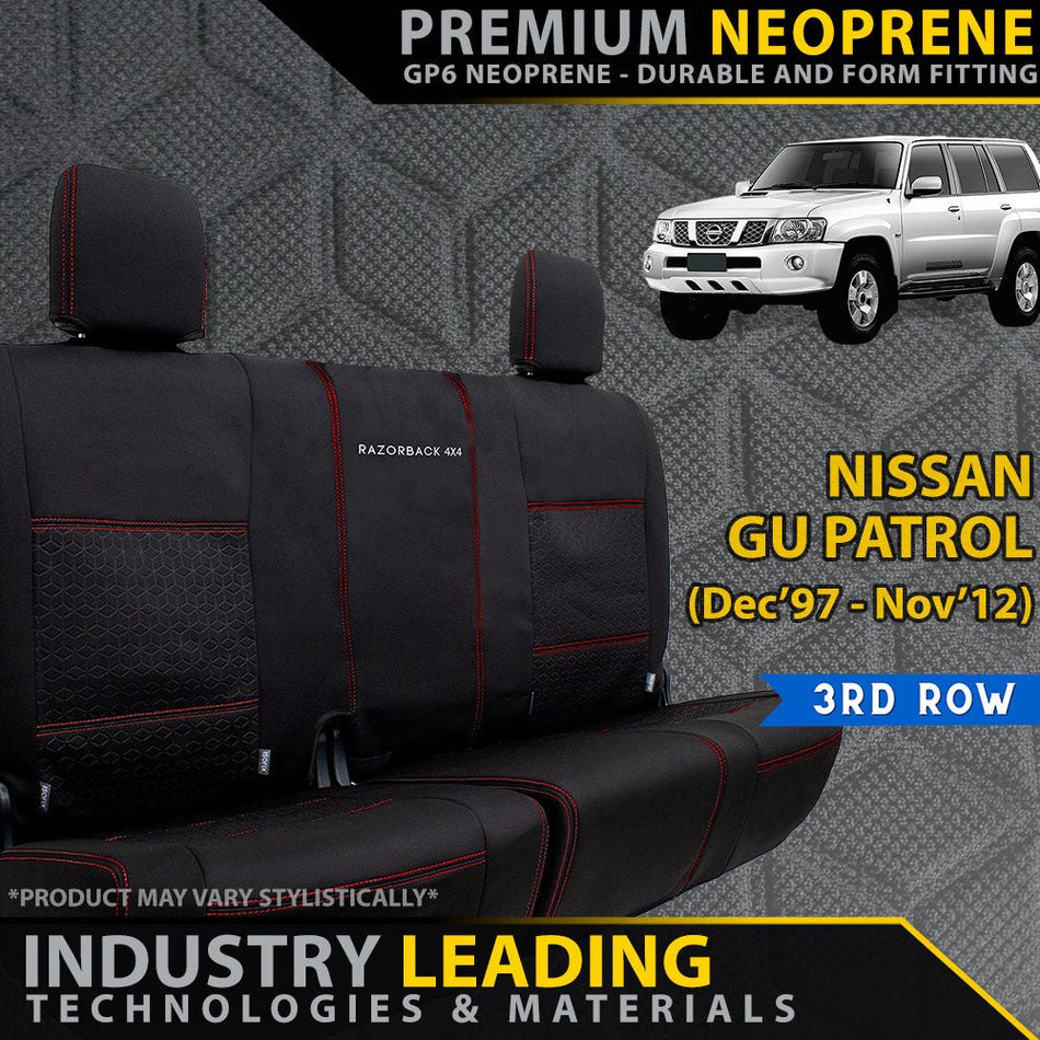 Razorback 4x4 - Nissan Patrol GU Wagon Premium Neoprene 3rd Row Seat Covers (Made to Order) - 4X4OC™ | 4x4 Offroad Centre