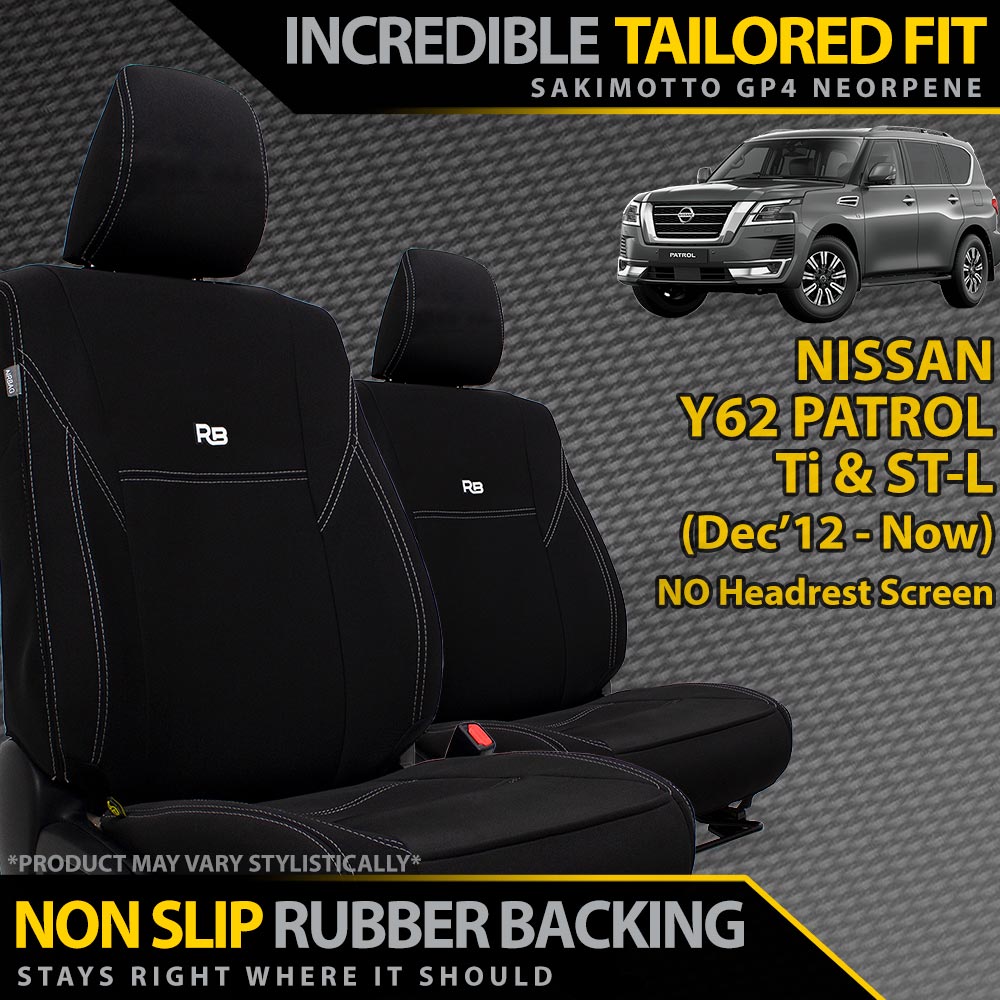 Razorback 4x4 - Nissan Patrol Y62 Neoprene 2x Front Seat Covers (Available) - 4X4OC™ | 4x4 Offroad Centre