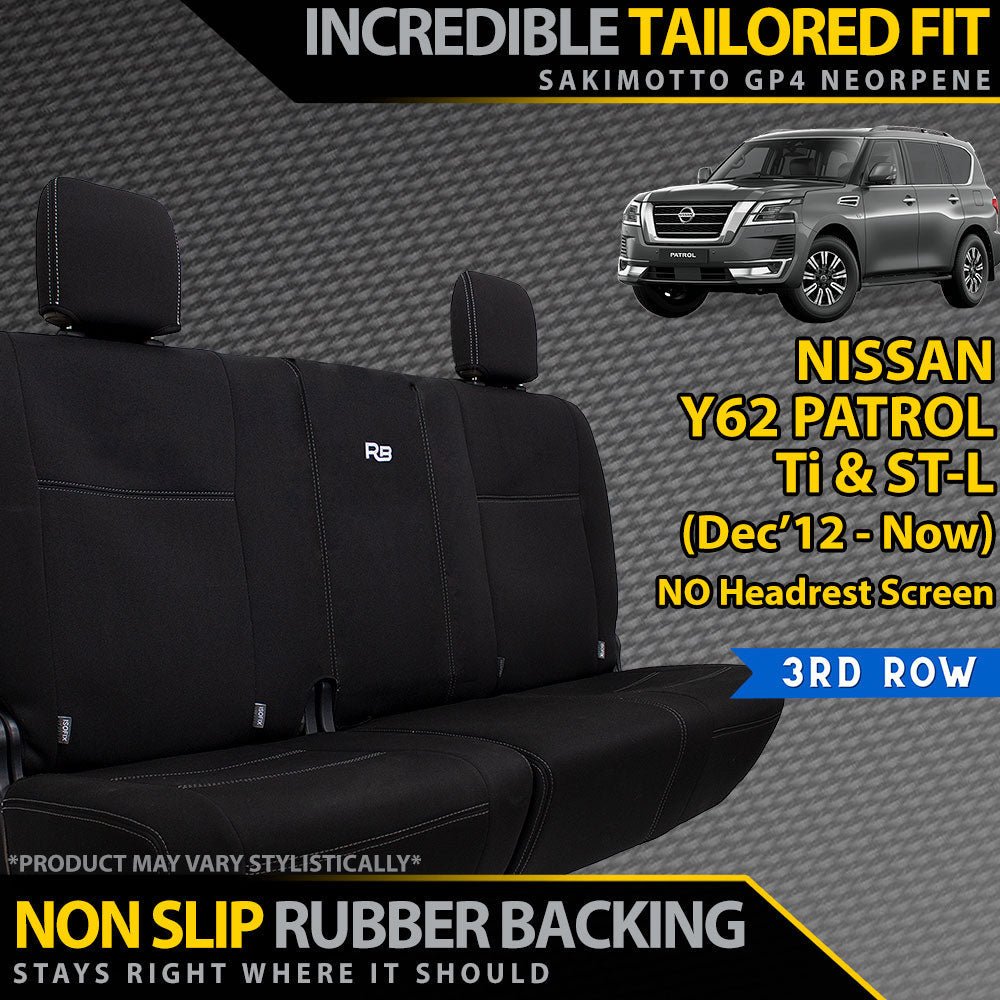 Razorback 4x4 - Nissan Patrol Y62 Neoprene 3rd Row Seat Covers (Made to Order) - 4X4OC™ | 4x4 Offroad Centre