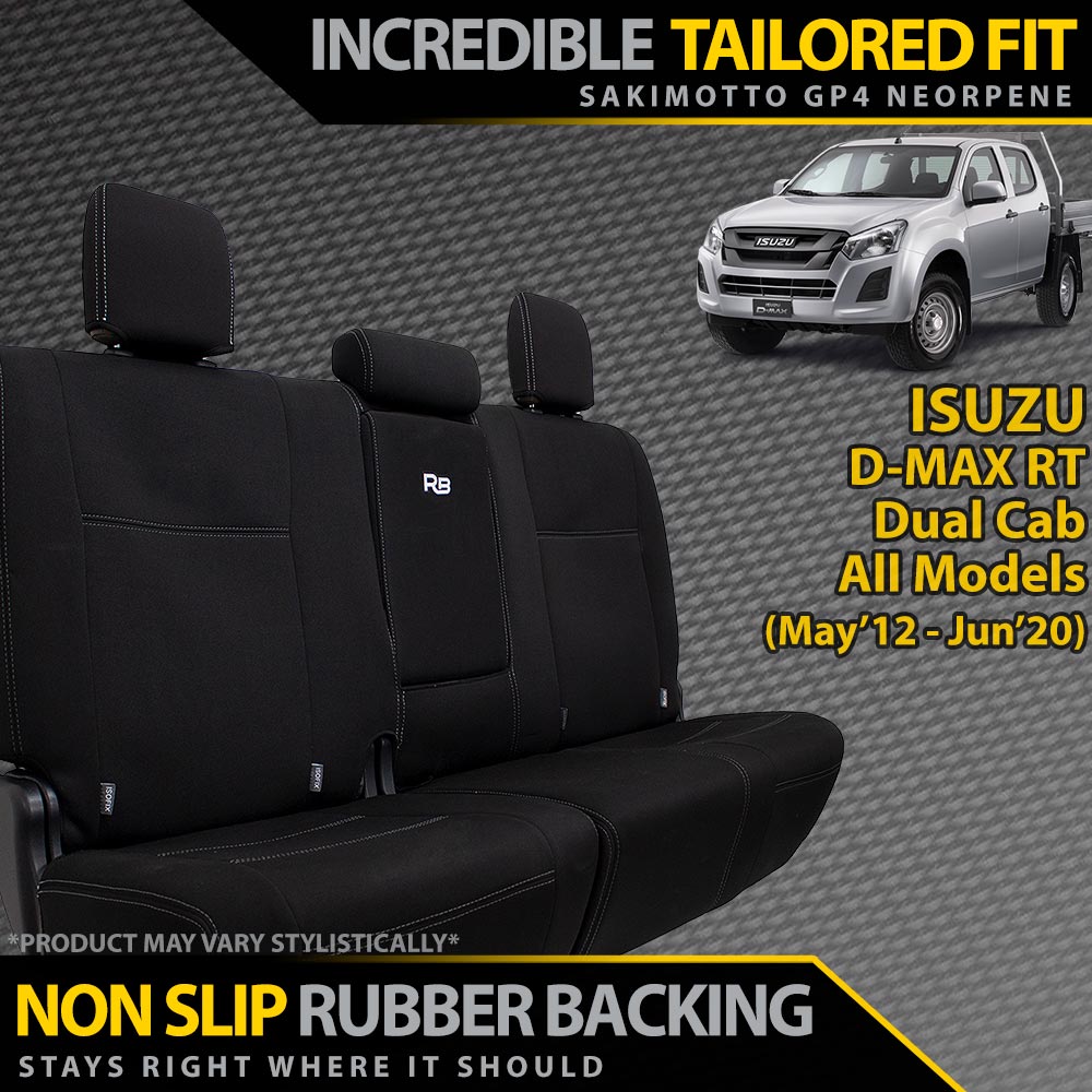 Razorback 4x4 - Razorback 4x4 GP4 Standard Neoprene Rear Seat Covers Suitable for a Isuzu D - MAX RT (SX, EX, LS - M, LS - U, LS - Terrain, X - Runner - May 2012 - Jun 2020) - 4X4OC™ | 4x4 Offroad Centre