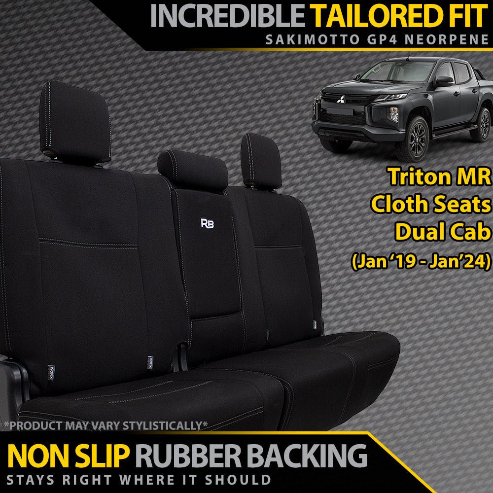 Razorback 4x4 - Razorback 4x4 GP4 Standard Neoprene Rear Seat Covers Suitable for a Mitsubishi Triton MR (Supports GLS, GLS Premium, GLX, GLX+ (not Exceed) - Jan 2019 - Jan 2024) - 4X4OC™ | 4x4 Offroad Centre