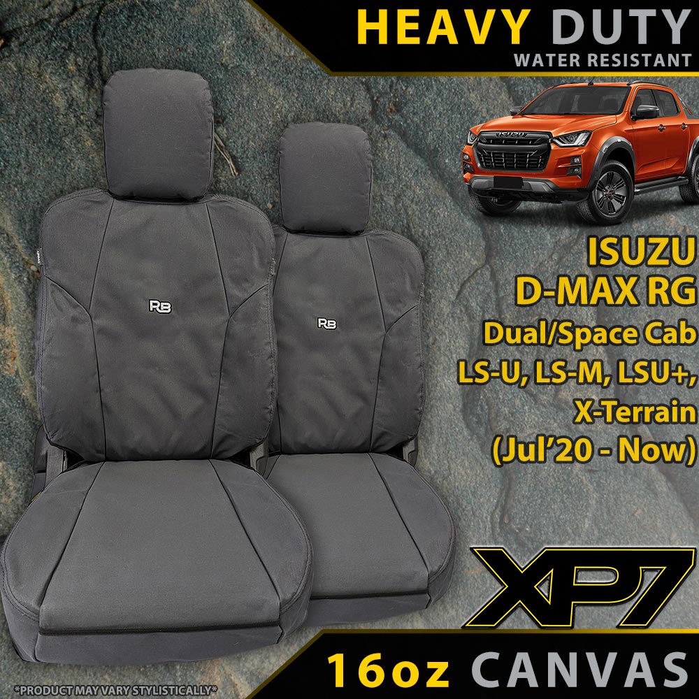 Razorback 4x4 - Razorback 4x4 XP7 Heavy Duty Canvas 2x Front Seat Covers Suitable for a Isuzu D - MAX RG (SX,LS - U, LS - M, X - Terrain - Jul 2020 - Current) - 4X4OC™ | 4x4 Offroad Centre