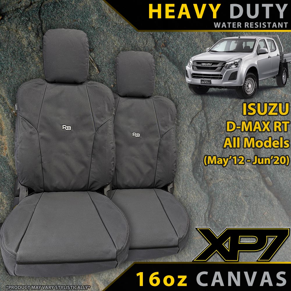 Razorback 4x4 - Razorback 4x4 XP7 Heavy Duty Canvas 2x Front Seat Covers Suitable for a Isuzu D - MAX RT (SX, EX, LS - M, LS - U, LS - Terrain, X - Runner - May 2012 - Jun 2020) - 4X4OC™ | 4x4 Offroad Centre