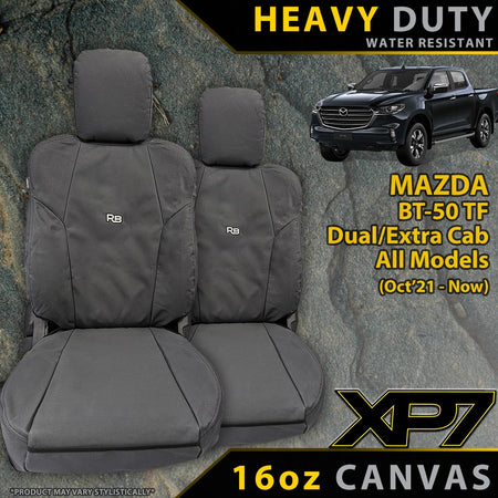 Razorback 4x4 - Razorback 4x4 XP7 Heavy Duty Canvas 2x Front Seat Covers Suitable for a Mazda BT - 50 TF (XT, XTR, SP, GT & THUNDER - Oct 2020 - Current) - 4X4OC™ | 4x4 Offroad Centre